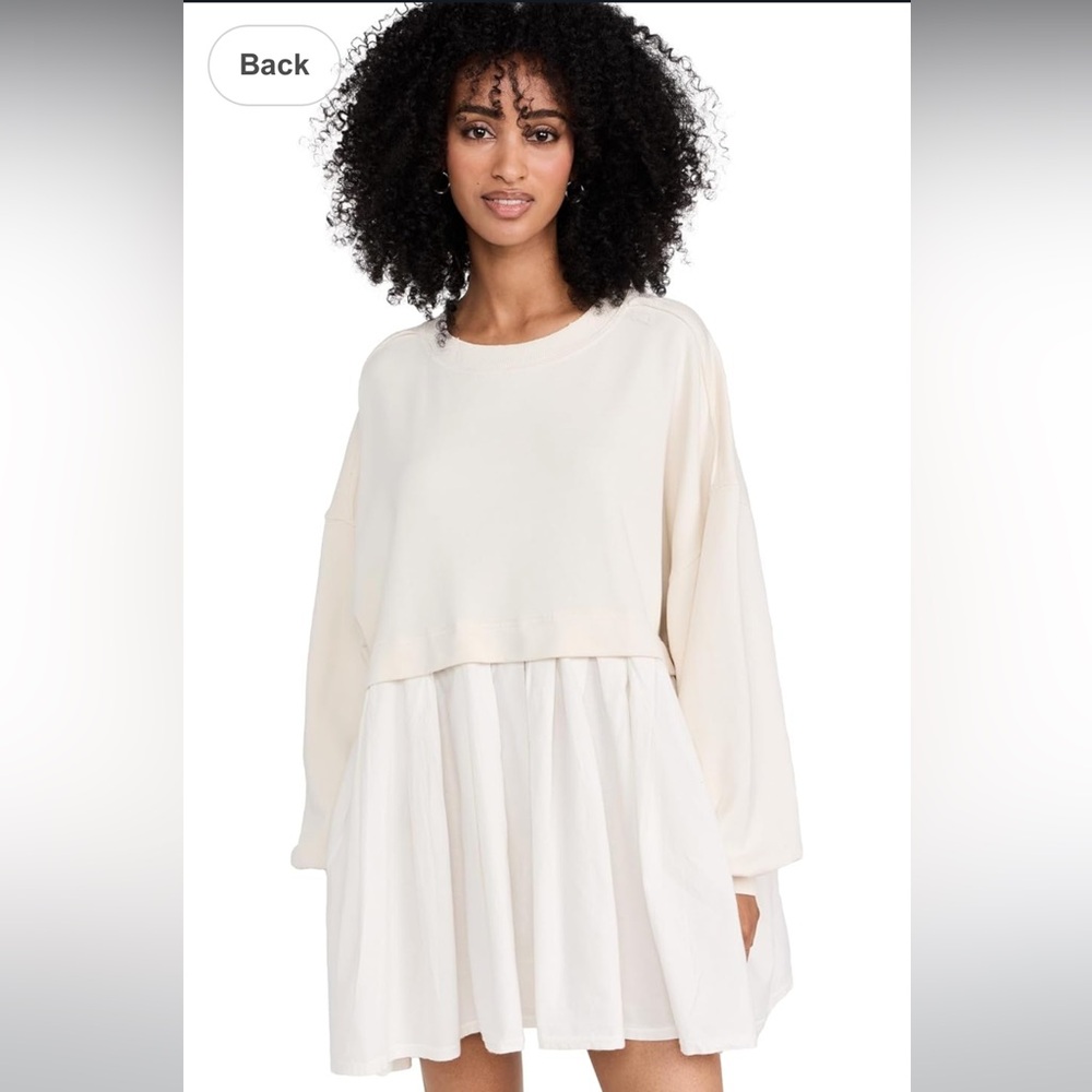 Free People Elenor Sweatshirt Dress Cream White